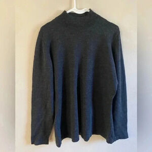 St. Michael’s 100% Lambswool Charcoal Gray Mock neck sweater size UK 18/ US 14